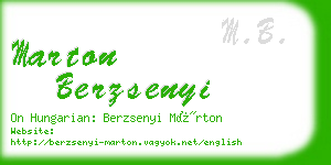 marton berzsenyi business card